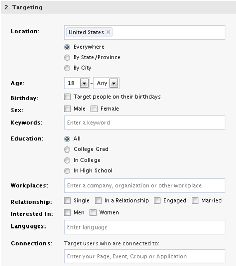 Facebook Demographic Targeting