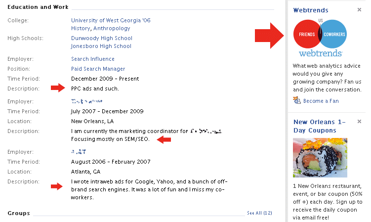 Relevant Facebook Ad