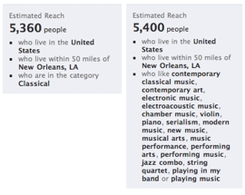 Facebook Privacy - Targeting Comparison
