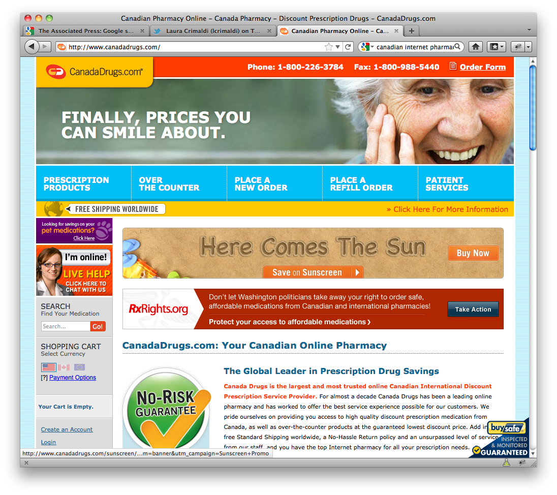 Google Pharmacy Ad Probe