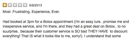 Plagiarized Yelp review used on Google