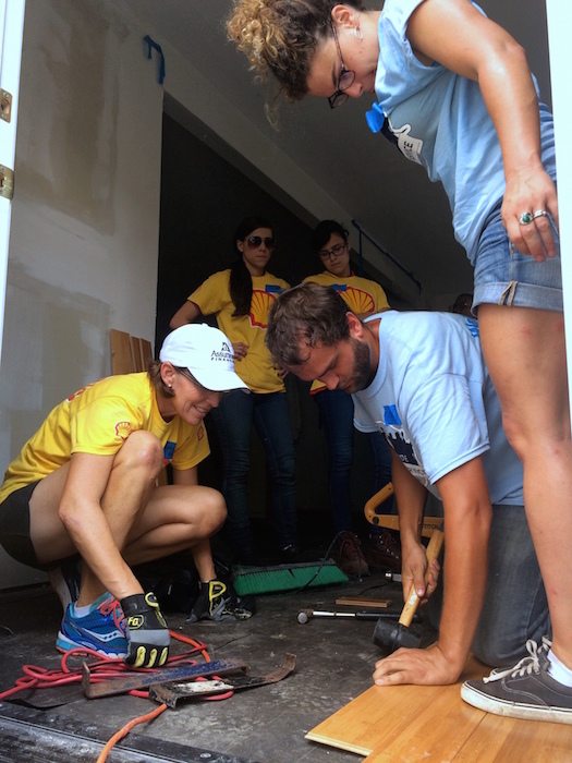 Shell Volunteers and RT Staff Member at K10 Service Day, Photo Credit: Jon Skvarka