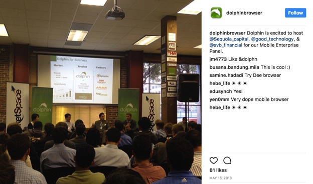 Dolphinbrowser Instagram post screenshot